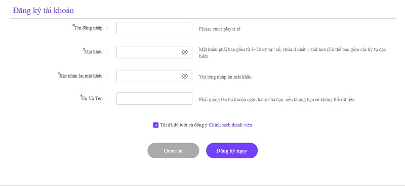 Đăng nhập hoặc đăng ký tài khoản Crypto Gold mới